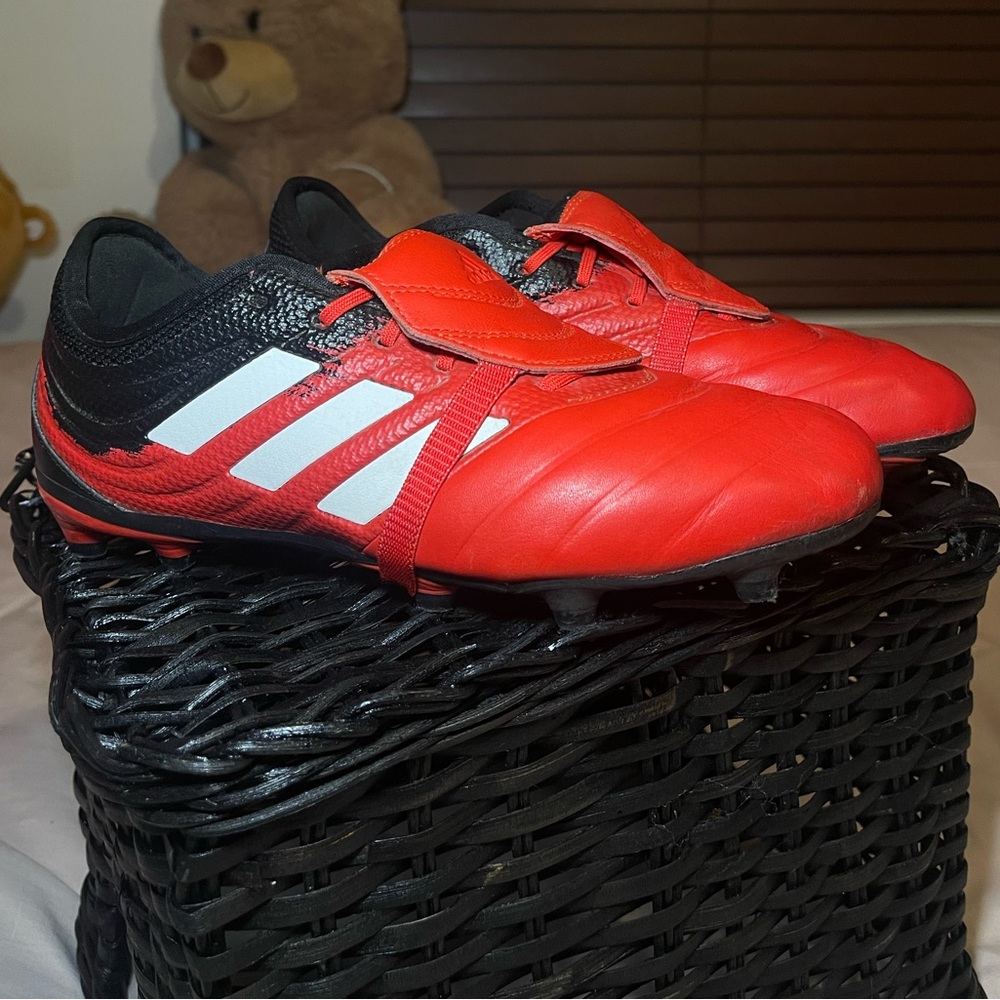 Adidas Red and Black Soccer Shoes